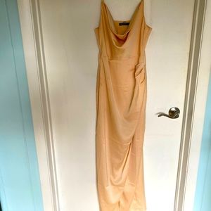 Peach Cowl neck maxi dress